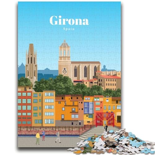 Reise nach Girona, Puzzle für Erwachsene und Jugendliche, 1000-teiliges Puzzle, anspruchsvolles Spiel und Familienspiel mit vollständig ineinandergreifenden, zufällig geformten Teilen (50x75cm) von AADSAZA