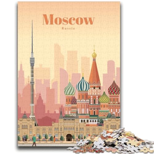 Reise nach Moskau, Puzzle mit 2000 Teilen, Geschenk für Teenager, anspruchsvolles Spiel und Familienspiel, Wanddekoration, einzigartige Geburtstags (70x100cm) von AADSAZA