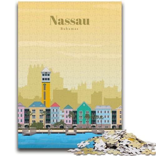 Reise nach Nassau, Puzzle 1000 Teile für Erwachsene und Jugendliche, hilft dem Gehirn, süchtig machendes Spielzeug zu trainieren, um Geduld und Eltern-Kind-Interaktion zu fördern (38x26cm) von AADSAZA