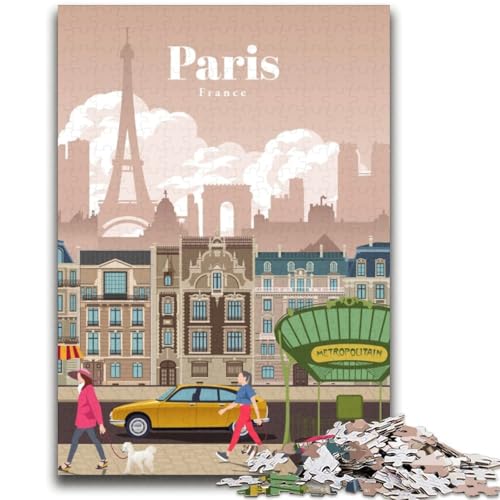Reise-nach-Paris-Puzzles für Teenager, 2000 Puzzles, anspruchsvolles Spiel und Familienspiel, Wanddekoration, einzigartige Geburtstags (70x100cm) von AADSAZA