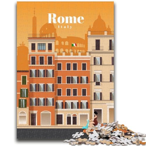 Reise nach Rom, 1000-teiliges Puzzle für Erwachsene und Jugendliche, Quizspiel, Wanddekoration, einzigartige Geburtstags (38x26cm) von AADSAZA