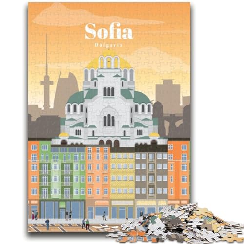 Reise nach Sofia, 1000-teiliges Puzzle für Erwachsene und Jugendliche, Quizspiel, Wanddekoration, einzigartige Geburtstags (38x26cm) von AADSAZA