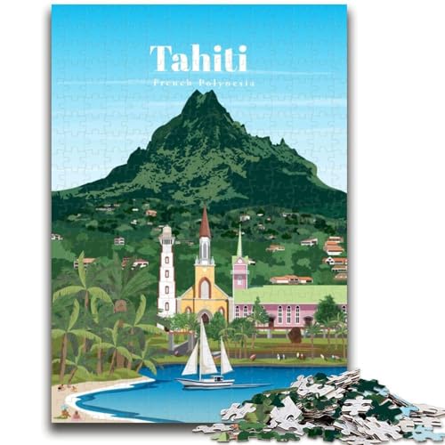 Reise nach Tahiti, Puzzle für Erwachsene und Jugendliche, 1000 Teile, anspruchsvolles Spiel und Familienspiel mit vollständig ineinandergreifenden, zufällig geformten Teilen (50x75cm) von AADSAZA