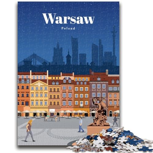 Reise nach Warschau, Puzzle für Erwachsene und Jugendliche, 1000 Teile, anspruchsvolles Spiel und Familienspaß mit vollständig ineinandergreifenden, zufällig geformten Teilen (50x75cm) von AADSAZA