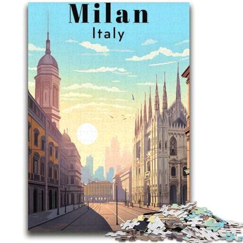 Reiseplakat „Mailand, Italien“, 2000-teiliges Puzzle für Erwachsene, anspruchsvolles Spielgeschenk, ganze Familie (70x100cm) von AADSAZA