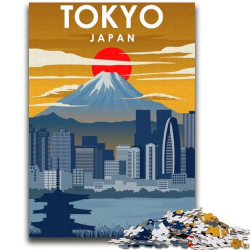 Reiseposter „Tokio, Japan“, Puzzle für Teenager, 2000 Teile, Dekomprimierendes, intellektuelles Lernspielzeug, Wichtelgeschenke (70x100cm) von AADSAZA