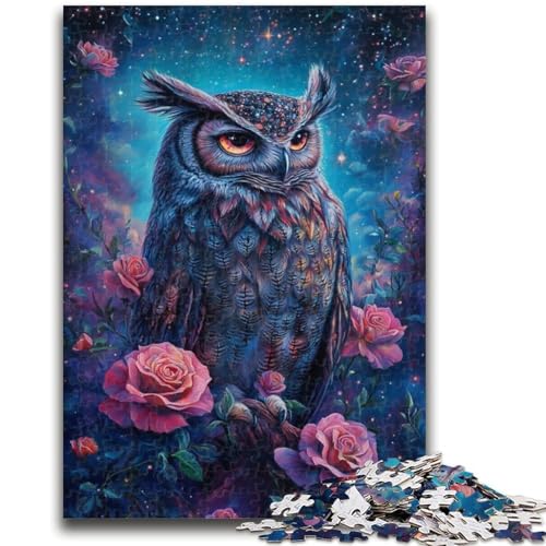 Rose Owl Puzzle 1000 Teile für Teenager, Geschenke, Spielzeug, Lernspiele, Stressabbau, tolle Geschenke und Spielzeuge (38x26cm) von AADSAZA