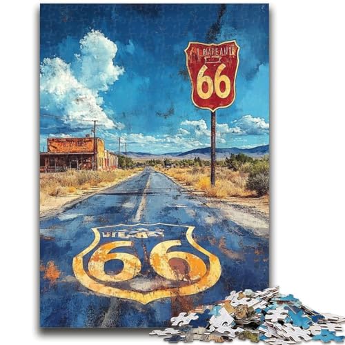Route 66 Puzzle 1000 Teile für Teenager, Lernspiele, Heimdekoration, Geschenk für die ganze Familie (38x26cm) von AADSAZA