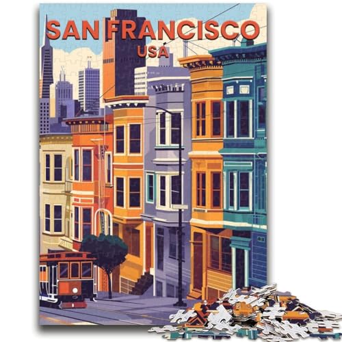 San Francisco 1000-teiliges Puzzle für Erwachsene und Jugendliche, Lernspielzeug, lustige Familienspiele, einzigartige Heimdekoration (50x75cm) von AADSAZA