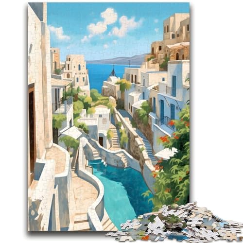 Santorini-Griechenland-Reisepuzzles für Erwachsene und Jugendliche, anspruchsvoll zu vervollständigen, Aber lustiges und humorvolles Lernspiel zum Geburtstag (50x75cm) von AADSAZA