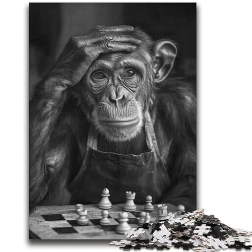 Schimpansen Spielen Schach, Puzzle für Erwachsene, 2000 Teile, anspruchsvolles Spiel und Familienspiel, ganze Familie (70x100cm) von AADSAZA