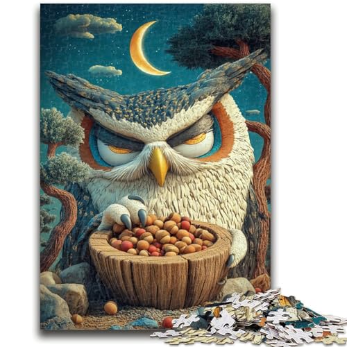 Schlafende Eule, 1000-teiliges Puzzle für Erwachsene und Jugendliche, Spielzeug, Lernspiele, stressabbauende Wanddekoration (50x75cm) von AADSAZA