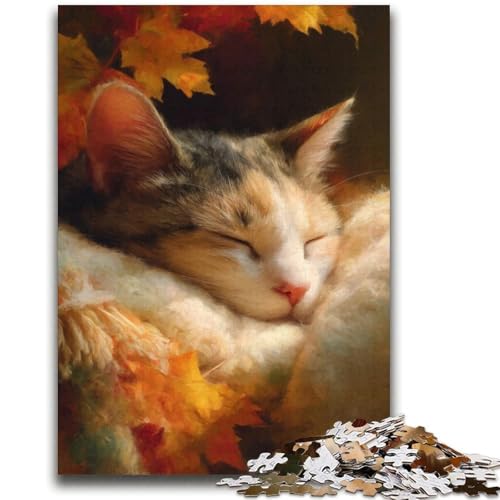 Schlafende Katze Puzzle 2000 Teile für Teenager, Denkspiel, Wanddekoration, einzigartige Geburtstags (70x100cm) von AADSAZA