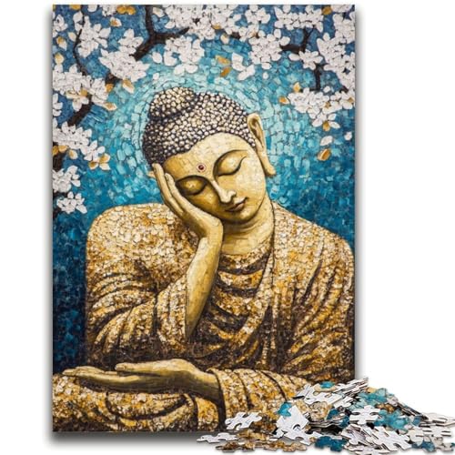 Schlafender Buddha, Kunst, 1000 Teile, Puzzle für Erwachsene und Jugendliche, Spielzeug, Lernspiele, stressabbauende Wanddekoration (38x26cm) von AADSAZA