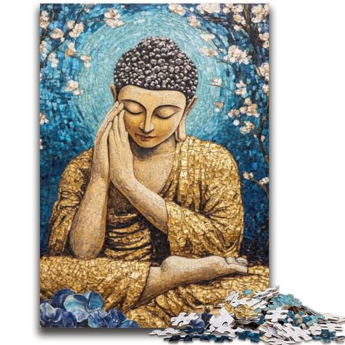 Schlafender Buddha, Kunst, 1000-teiliges Puzzle für Erwachsene und Jugendliche, anspruchsvolles Spiel, Geschenke, ganze Familie (38x26cm) von AADSAZA