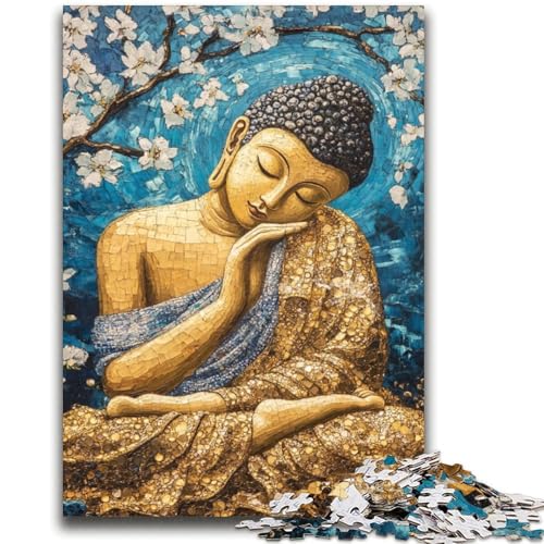 Schlafender Buddha, Kunst, 2000 Teile, Puzzle für Erwachsene und Jugendliche, Spielzeug, Lernspiele, Stressabbau, Wunschliste mit Weihnachtsmann (70x100cm) von AADSAZA