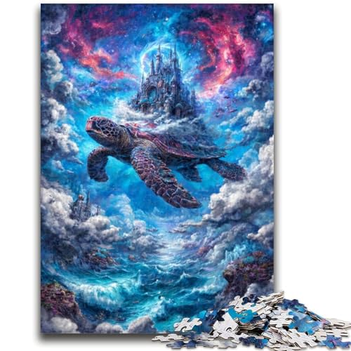 Schloss auf dem Rücken der Schildkröte, 1000-teiliges Puzzle für Teenager, Geschenke, Lernspiel, Herausforderungsspielzeug, einzigartige Heimdekoration und Geschenke (50x75cm) von AADSAZA