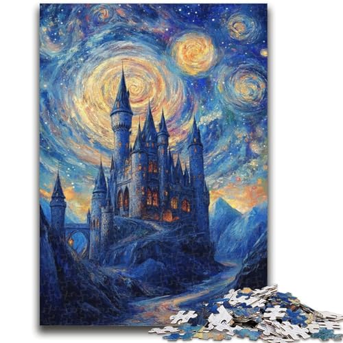 Schloss unter den Sternen, Puzzle 1000 Teile für Teenager, Denkspiel, Wanddekoration, einzigartige Geburtstags (50x75cm) von AADSAZA