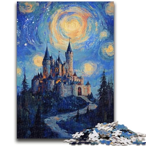Schloss unter den Sternen, Puzzle mit 1000 Teilen für Teenager, anspruchsvolles Spiel und Familienspiel, Wanddekoration, einzigartige Geburtstags (38x26cm) von AADSAZA