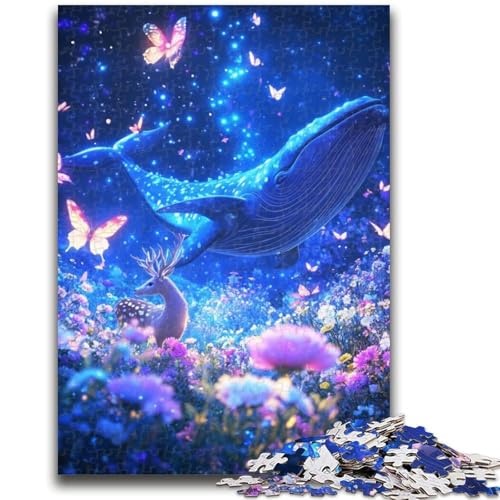 Schmetterlinge und Wale, 1000-teiliges Puzzle für Erwachsene, Stressabbau, schwierige Herausforderung, geeignet als Schreibtischdekoration (38x26cm) von AADSAZA