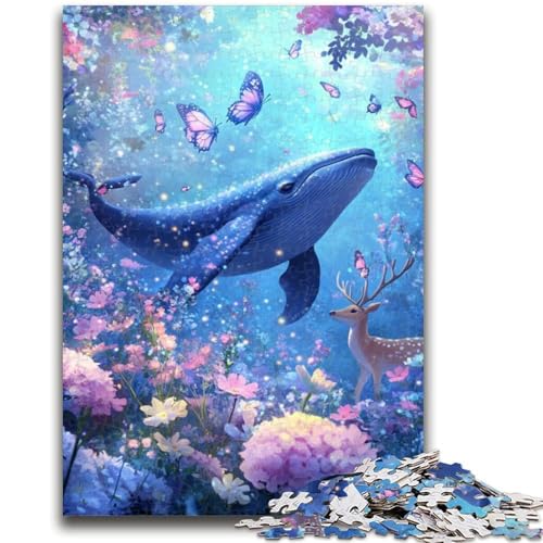 Schmetterlinge und Wale, 1000-teiliges Puzzle für Teenager, Geschenke, Lernspiel, Herausforderungsspielzeug, einzigartige Heimdekoration und Geschenke (38x26cm) von AADSAZA
