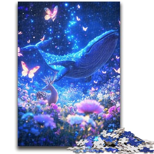 Schmetterlinge und Wale Puzzle 1000 Teile für Teenager Geschenke, Lernspiele Heimdekoration Deal als Geschenke für die ganze Familie (50x75cm) von AADSAZA