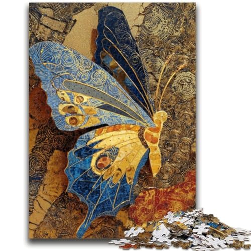 Schmetterlings-Ölgemälde, 1000 Teile, Puzzle für Erwachsene und Jugendliche, Spielzeug, Lernspiele, Stressabbau, Wunschliste mit Weihnachtsmann (38x26cm) von AADSAZA