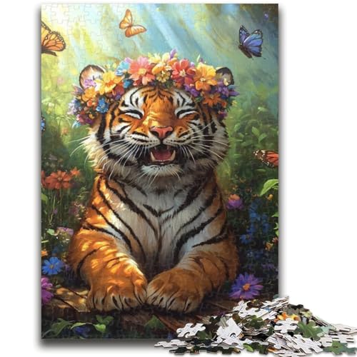 Schmetterlings-Tiger-Puzzle 1000 Teile für Teenager, Geschenke, Lernspiele, Heimdekoration, als Geschenk für die ganze Familie (38x26cm) von AADSAZA