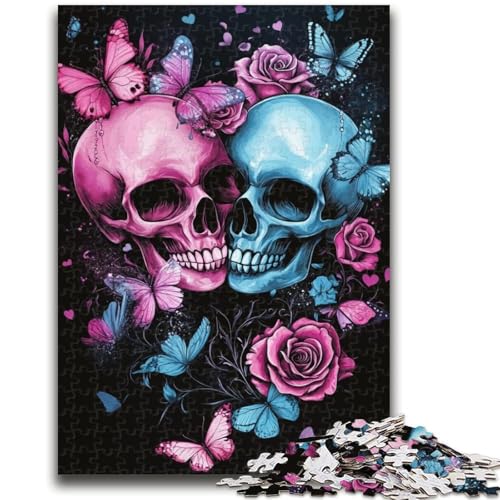Schmetterlings-Totenkopf-Puzzle für Teenager, 1000 Teile, lustige Spiele, jedes Teil ist einzigartig – anspruchsvolles Familienspiel (38x26cm) von AADSAZA