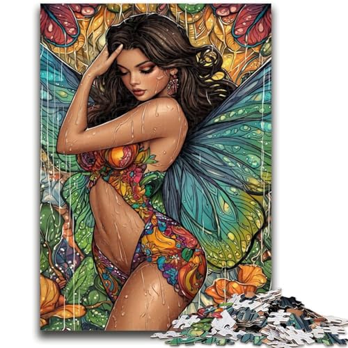 Schmetterlingsfee 1000-teiliges Puzzle für Erwachsene und Jugendliche, Spielzeug, Lernspiele, Stressabbau, geeignet als Schreibtischdekoration (50x75cm) von AADSAZA