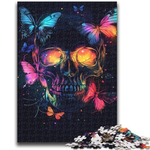 Schmetterlingsschädel-Puzzle, 1000 Teile, für Erwachsene und Jugendliche, anspruchsvolles Spiel, ganze Familie (38x26cm) von AADSAZA