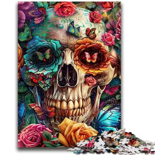 Schmetterlingsschädel-Puzzle, 1000 Teile, für Erwachsene und Jugendliche, anspruchsvolles Spiel, ganze Familie (38x26cm) von AADSAZA