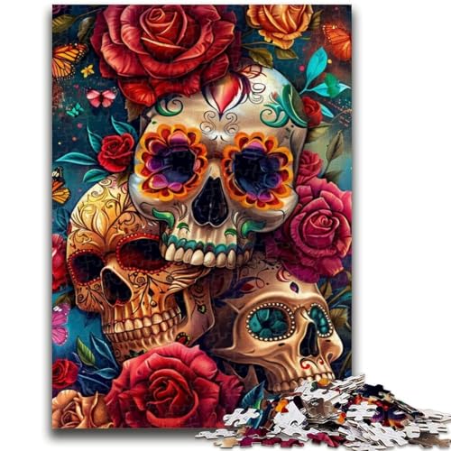 Schmetterlingsschädel-Puzzle für Teenager, 1000 Teile, anspruchsvolles Spiel und Familienspiel mit vollständig ineinandergreifenden, zufällig geformten Teilen (50x75cm) von AADSAZA