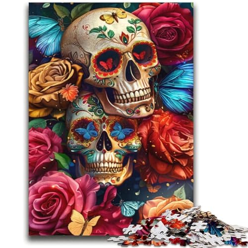 Schmetterlingsschädel-Puzzle für Teenager, 2000 Teile, dekomprimierendes intellektuelles Lernspielzeug, tolle Geschenke und Spielzeuge (70x100cm) von AADSAZA