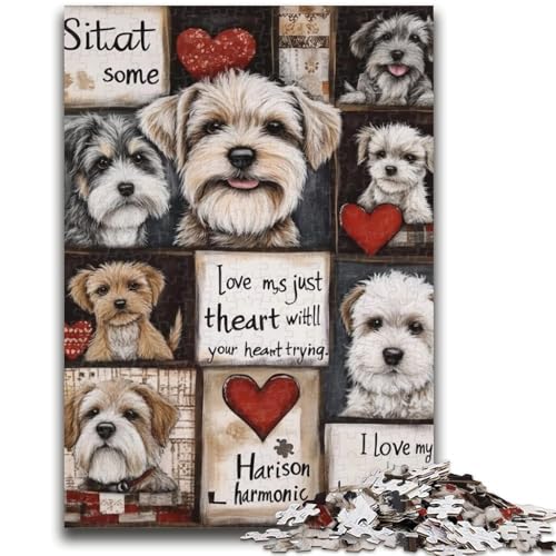 Schnauzer-Collage, 1000-teiliges Puzzle für Erwachsene und Jugendliche, Denkspiel, Wanddekoration, einzigartige Geburtstags (38x26cm) von AADSAZA