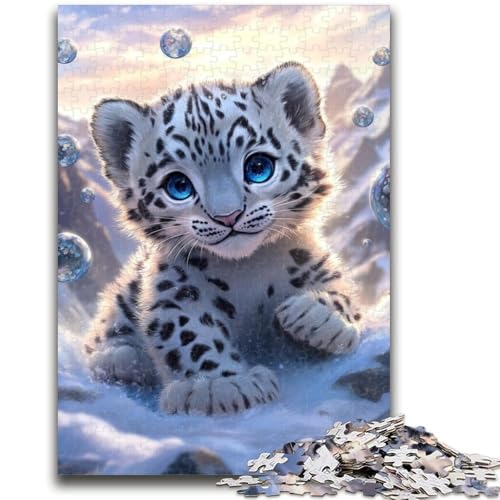 Schneeleopardenbaby-Puzzle mit 1000 Teilen, anspruchsvolles Spiel und Familienspiel, ganze Familie (38x26cm) von AADSAZA