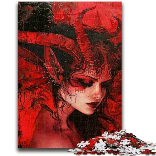 Schöne Dämonin mit Flügeln, Puzzle für Erwachsene und Teenager, Spielzeug, Lernspiele, Stressabbau, tolle Geschenke und Spielzeuge (38x26cm) von AADSAZA