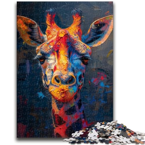 Schwarz-goldenes Giraffen-Puzzle für Teenager, 1000 Teile, Dekomprimierendes intellektuelles Lernspielzeug, Wichtelgeschenke (38x26cm) von AADSAZA