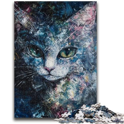 Schwarz-weiße Katze, Puzzle für Erwachsene, 1000 Teile, Lernspiel, Herausforderung, Spielzeug, Wanddekoration, einzigartige Geburtstags (38x26cm) von AADSAZA