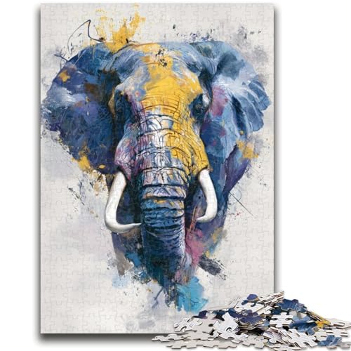 Schwarzgoldener Elefant, 1000 Teile Puzzle für Jugendliche und Erwachsene, Spielzeug, Lernspiele, Stressabbau, tolle Geschenke und Spielzeuge (38x26cm) von AADSAZA