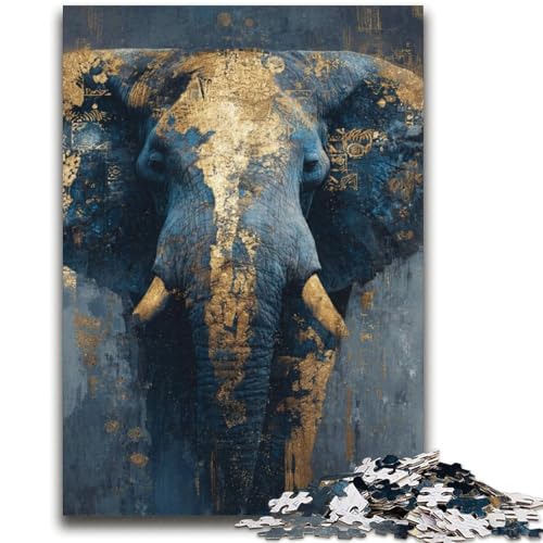 Schwarzgoldener Elefant, 2000 Teile, Puzzle für Jugendliche und Erwachsene, Spielzeug, Lernspiele, Stressabbau, tolle Geschenke und Spielzeuge (70x100cm) von AADSAZA