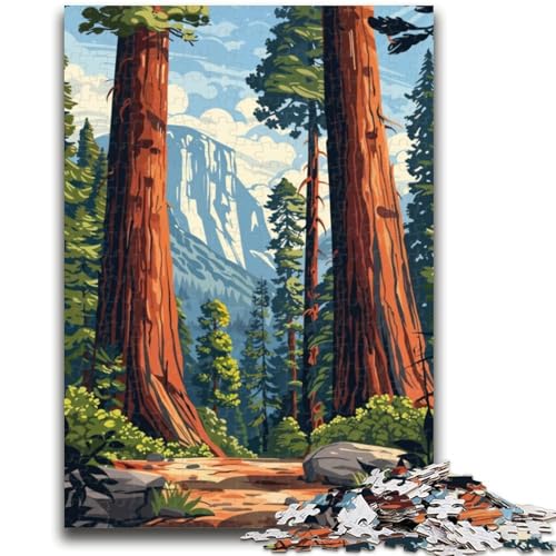 Sequoia-Waldlandschaft, Puzzle für Erwachsene, 1000 Teile, schwierig, herausfordernd zu vervollständigen, Aber lustig und humorvoll, Geburtstagsgeschenk, Geschenke, Wandkunst (38x26cm) von AADSAZA
