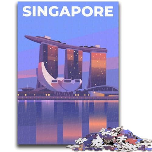 Singapur-Puzzles für Erwachsene und Teenager, anspruchsvolles Spiel und Familienspiel, ganze Familie (50x75cm) von AADSAZA