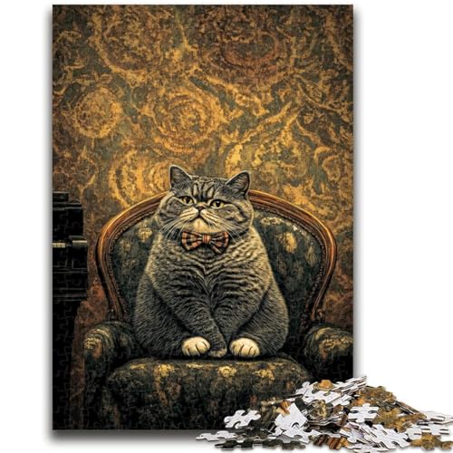 Sitzende Katze, Puzzle für Teenager, 1000 Teile, lustige Spiele, jedes Teil ist einzigartig – anspruchsvolles Familienspiel (50x75cm) von AADSAZA