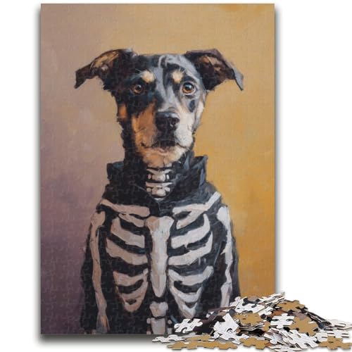 Skelett-Hunde-Puzzle für Teenager, 1000 Teile, Mustermontage, Spaß bei Aktivitäten zu Hause, Geburtstagsgeschenk, Reisegeschenke (50x75cm) von AADSAZA