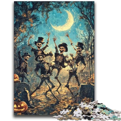 Skelett-Party-Puzzles für Erwachsene und Jugendliche, 1000 Teile, helfen dem Gehirn, süchtig machendes Spielzeug zu trainieren, um die Geduld der Eltern-Kind-Interaktion zu fördern (50x75cm) von AADSAZA