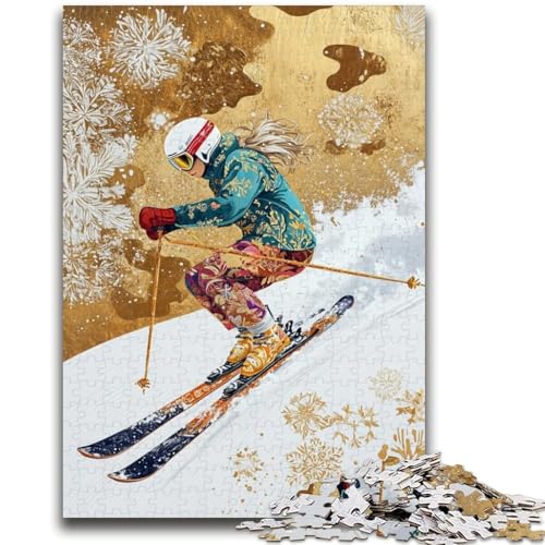 Skifahrer-Puzzle 1000 Teile für Teenager, Geschenke, Spielzeug, Lernspiele, Stressabbau, tolle Geschenke und Spielzeuge (38x26cm) von AADSAZA