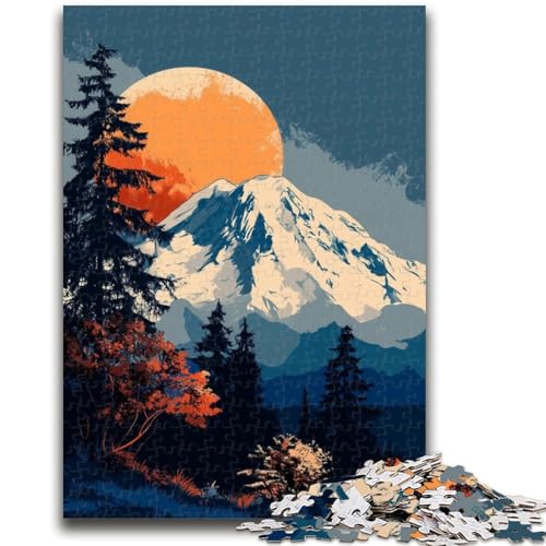Snow Mountain Puzzle für Erwachsene, 1000 Teile, hilft dem Gehirn, süchtig machendes Spielzeug zu trainieren, um Geduld bei der Eltern-Kind-Interaktion zu fördern (38x26cm) von AADSAZA