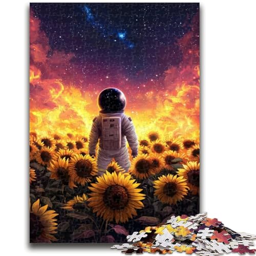 Sonnenblumen-Astronaut, 1000-teiliges Puzzle für Erwachsene und Jugendliche, Denkspiel, Wanddekoration, einzigartige Geburtstags (38x26cm) von AADSAZA