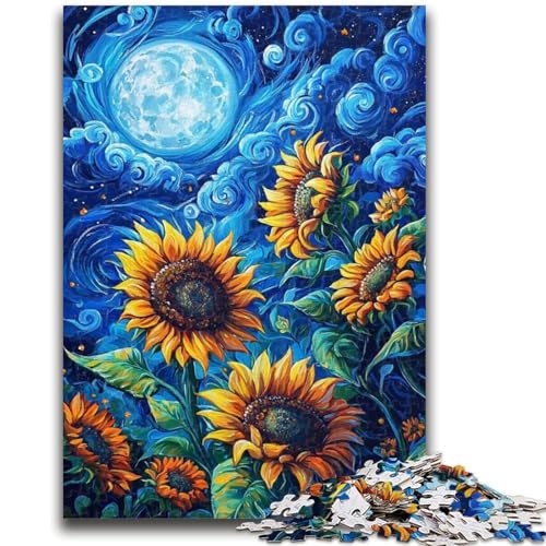Sonnenblumen-Puzzle, 1000 Teile, für Erwachsene und Jugendliche, Spielzeug, Lernspiele, Stressabbau, geeignet als Schreibtischdekoration (38x26cm) von AADSAZA